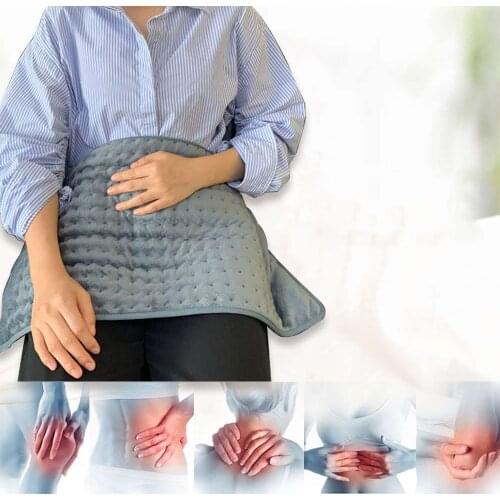 220-240V 100W 40*30cm Microplush Electric Heating Pad for Abdomen Waist Back Pain Relief Winter Warmer 3 Heat Controller EU Plug