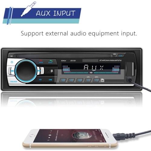 1 din Car Radio Stereo FM Aux Input Receiver SD USB JSD-520 12V In-dash Car MP3 USB charging Multimedia Autoradio Player