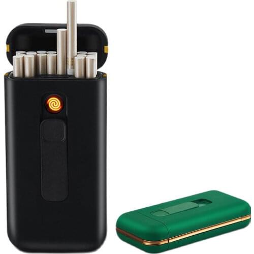 Brand Plastic Ordinary & Thin 20 Cigarette Case Box With Lighter USB Rechargeable Slim Cigarette Case 119*56mm