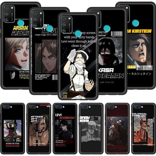 Japanese Attack On Titan Phone Case for Honor 10i 9S 9C 9A 8X 9X 10 20 Lite 20 Pro 20S 8S 2020 Play 30i Silicone Coque Fundas