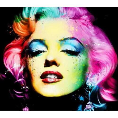 Color Marilyn Monroe Oil Painting Antique Room Party parlors Cinema Printed Poster Deco on canvas (Free shipping)