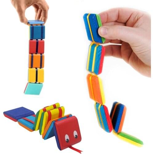 Flipo Flip Colorful Magic Flap Wooden Ladder Change Visual Illusion Novelty Decompression Childrens Fidget Toy Gift
