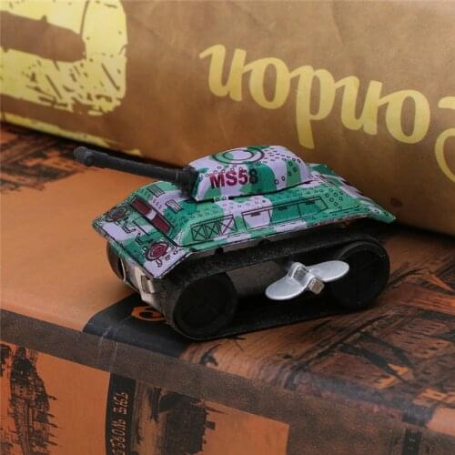 Kids Children Vintage Tin Toys Friction Tank Modern Clockwork Toy Gift Y4UD