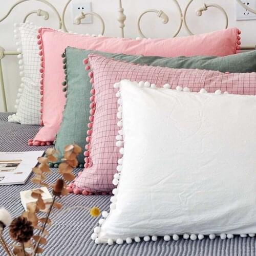 Hot Household Items Cotton Ball Sleep Pillowcase Home Hotel Bedding Super Soft Pillow Cover Wedding Gift Pillow Case For Couple