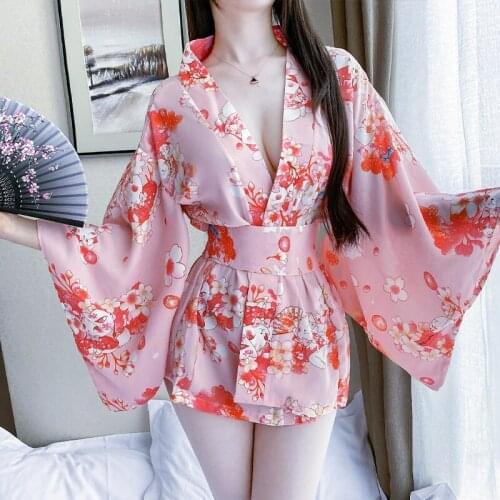 Lovely Sakura Kimono Japanese Uniform Robe Floral Night Bathrobe Gown for Women Cute Cardigan Bathrobe Oversize Sexy Lingerie