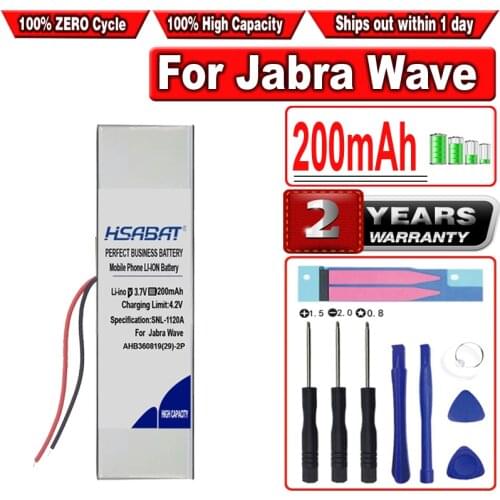HSABAT 200mAh AHB360819(29)-2P Battery for Jabra Wave