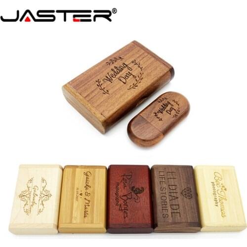 JASTER USB 2.0( free LOGO) maple wooden usb+box usb flash drive walnut pen drive 8gb 16gb 32gb 64GB Photography gift
