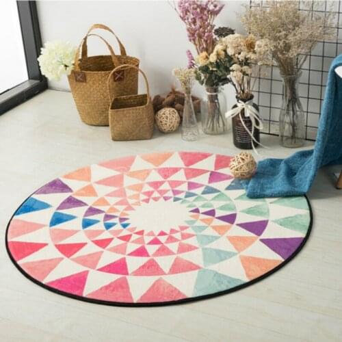 European round candy carpet colorful rug bedroom area rug for living room kids room computer chair cushion children tapete