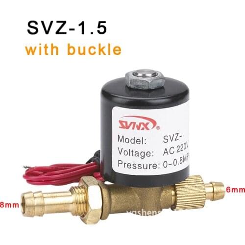Brass 6mm 8mm Connector 2 Way Welding Machines Solenoid Valve DC 24V AC36V AC220V 0-0.8Mpa Locked with buckle SVZ-1.5