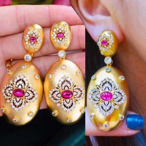 Missvikki Vintage Noble Luxury Gorgeous Elegant Pendant Earrings For Women Bridal Wedding Girl Daily Surper Jewelry High Quality