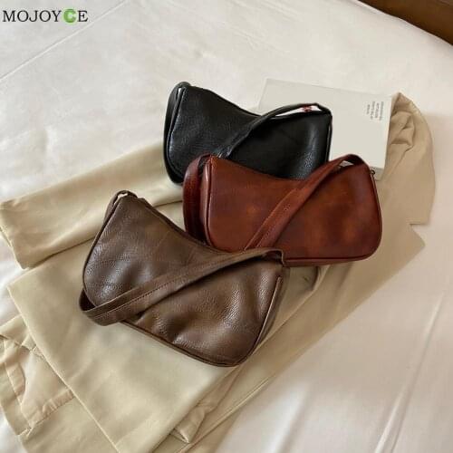 Fashion Women PU Solid Color Underarm Hobos Bag Casual Small Handbag Purse