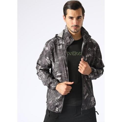 Outdoor mens summer camouflage skin suit cycling suit fishing jacket