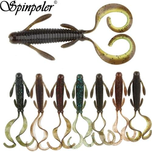 Spinpoler 5pcs Swim Tails Soft Shrimp Lures Creature Claws Flipping Bait Lobster Artificial Bait Trout Salmon Bass Fishing Lure