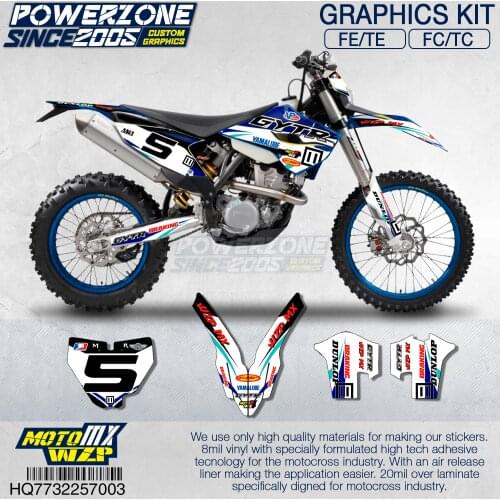 PowerZone Customized Team Graphics Backgrounds Decals 3M Custom Stickers For Husqvarna 2014 To 2019 FE TE FC TC 250 To 500cc 03