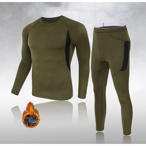 New Winter Thermal Underwear Set Mens Sportswear Running Training Warm Long Johns Compression Tights Jogging Suit Mens Suits