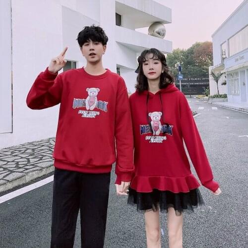 Spring 2021 couples outfit new small Korean version loose hoodie couples clothing couples clothes