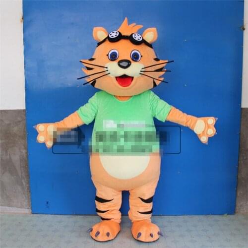 Custom Tiger Cartoon Doll Costume Animal Cartoon Plush Costume Walking Doll Headset Mascot Carnival Halloween Xmas Ad Clothes