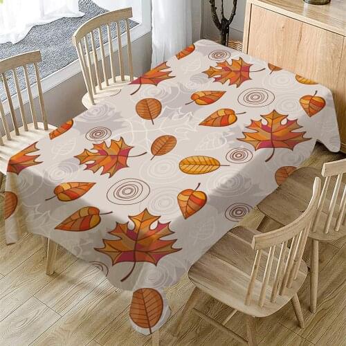 Red Maple Leaf Painting Tablecloth Waterproof Oilproof Rectangular Table Cloth Family Simplicity Practical Polyester Tablecloth