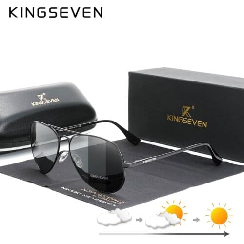 KINGSEVEN 2021 New Brand Men Aluminum Sunglasses Photochromic Polarized UV400 Lens Male Sun Glasses Women For Men‘s Eyewear 7735