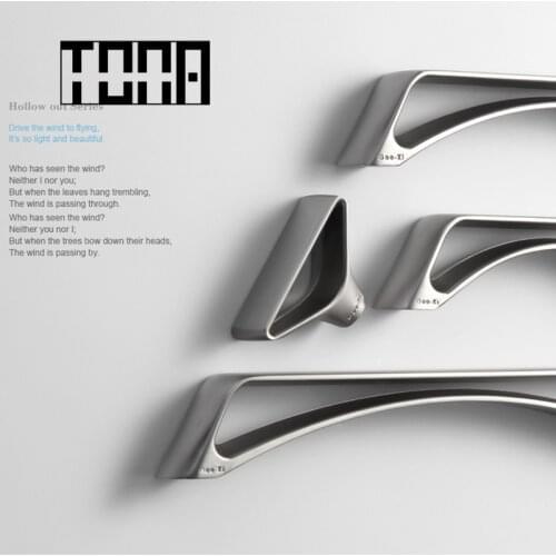 Nickel No-fingerprint wardrobe sideboard handle cabinet modern Unique hollow Knobs cabinet pulls Kitchen cupboard pulls