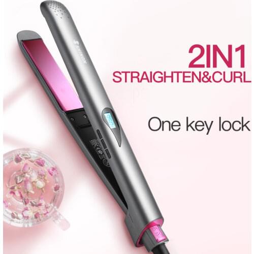2 in 1 Professional Hair Straightener Hair Curling Irons Flat Iron Care Curler Ceramic Coating Fast Heating Beauty Styling Tool