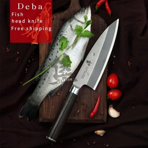 Japanese Deba Fish head knife Salmon knife Sashimi Sushi Cooking knife Germany imports 1.4116 steel