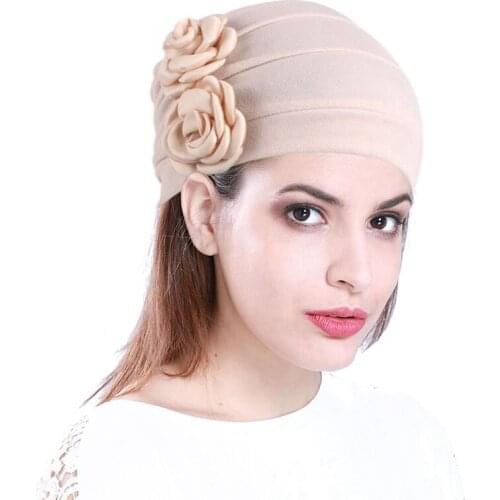 2020 Womens Cap Floral Lady Turban Hat Spring Summer Womens Hats Hairnet Muslims Chemo Cap Flower Bonnet Beanie