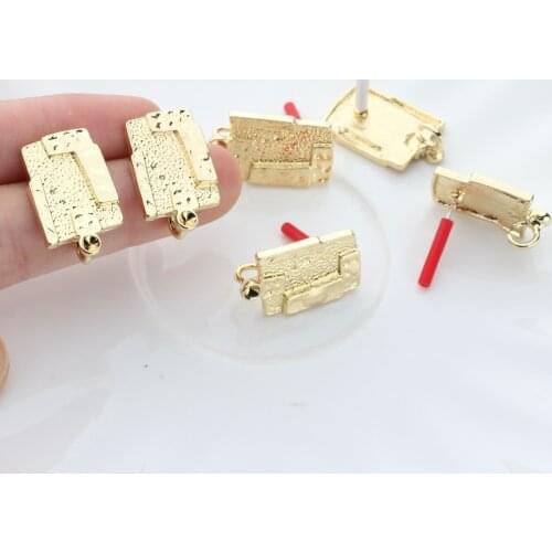 Zinc Alloy Golden Metal Geometric Base Earrings Connectors Linkers 6pcs/lot For DIY Retro Earrings Jewelry Accessories