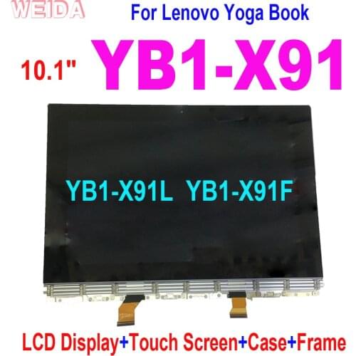 10.1" For Lenovo Yoga Book YB1-X91 YB1-X91L YB1-X91F LCD Display Touch Screen A B Case Upper with Frame Full Complete Assembly