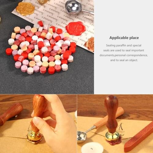 100pcs Retro Octagon Fire Painting Pills Sealing Wax Grain Stamp Envelope