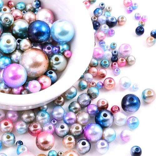 3mm-12mm Many Colors Round Pearls Sew On Beads With Holes ABS бусины Resin Imitation Pearl Craft Beads Jeweylry Making B3580