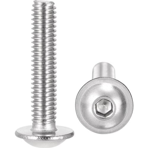 Uxcell M4x20mm 304 Stainless Steel Flanged Button Head Socket Cap Screws 100 Pcs