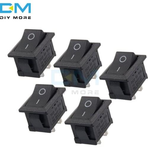 5PCS 2Pin Snap-in ON/OFF KCD1-101 Car Boat Round Rocker Toggle SPST Switch 125V 6A Boatlike Switch For Car Brass and Plastic