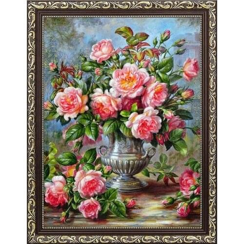 Huacan Full Square/Round Diamond Painting Flower Diamond Embroidery Mosaic Vase Peony 5D DIY Decor For Home