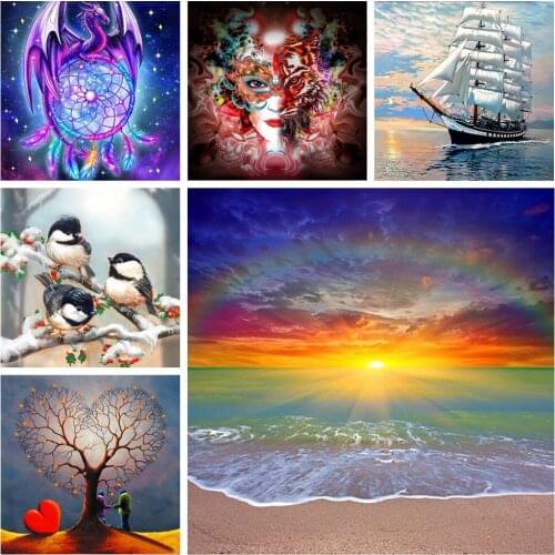 Diamond painting 5D animal DIY round diamond mosaic Cros Stitch Kit landscape embroidery home decoration handmade new year gift