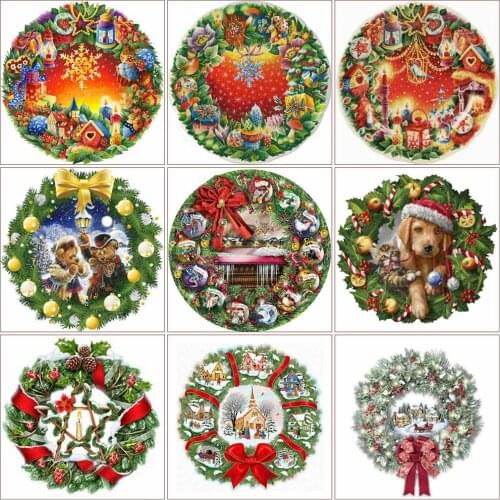 Diamond Painting Full Square/Round 5d Christmas Cross Stitch Diamond Mosaic Cartoon Beaded Rhinestones Art Winter Handmade Gift