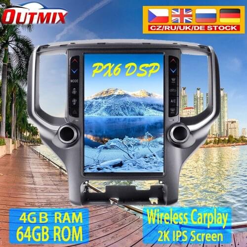 Tesla Style BIG Screen Android 9.0 car multimedia player For Dodge RAM 1500 2018-2020 car radio stereo head unit CARPLAY