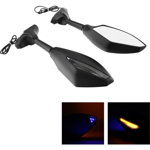 Motorcycle Rear View Side Mirrors LED Turn Signal Dirt Bike For Ducati Kawasaki Honda Yamaha SUZUKI Accessories