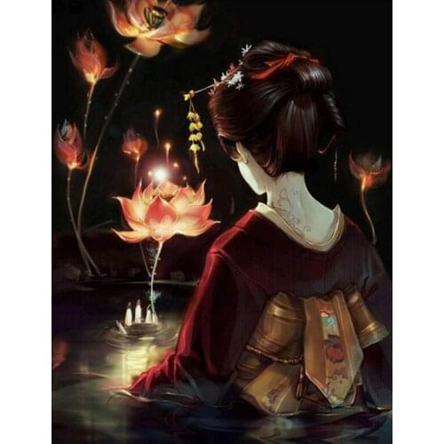 DIY 5d Diamond Painting Japanese geisha girl cross stitch kits Mosaic Diamond Embroidery Resin Hobby Craft Home Decor C637
