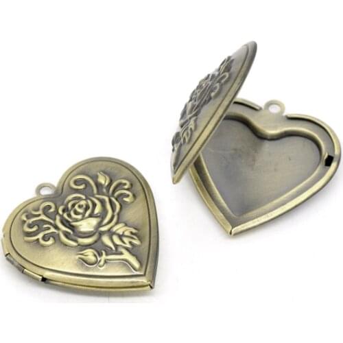 DoreenBeads 5 Bronze Tone Heart Locket Photo Frame Settings 29x29mm (B14091), yiwu