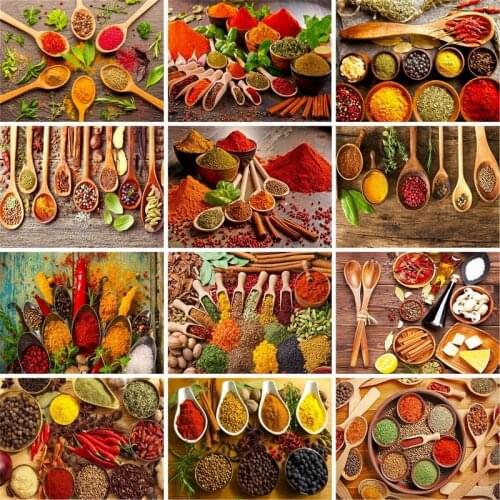GATYZTORY DIY Painting By Numbers kits For Adult child colorful seasoning Paint By Numbers Landscape Home Decoration Unique Gift