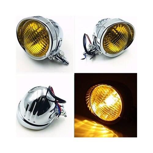 Chrome Motorcycle High Low Beam Head Light Headlight Lamp for Harley Chopper Cruiser