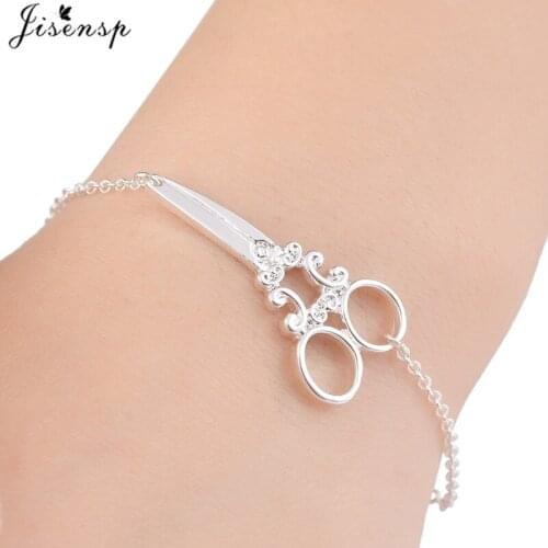 Personality Scissor Shape Bracelets Bangle for Women Simple Geometric Tool Adjustable Charm Bracelet Jewelry Gift Pulseras Mujer