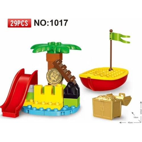 Diy Big Size Building Blocks Bricks Four Pirates' war Sets Compatible with Duploed Educational Toys Gifts for Children kids