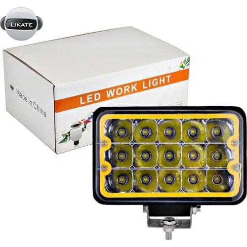 LKT 15LED Offroad Accessories Car Work Light 12V Led Auto 5 Inch Led Headlight With Yellow Aperture