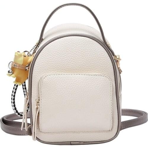 Multifunctional Backpack Female Shoulder Bag Small High Quality PU Leather Women Backpacks for Teenage Girls Korean Simple Bag