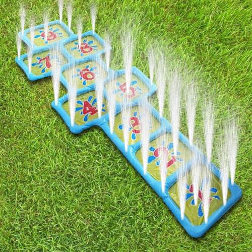 Inflatable Water Jet Mat Number Pad Outdoor Play Spray Water Fun Game Pool Spray Beach Inflatables Ball Spray Square Grid Mat