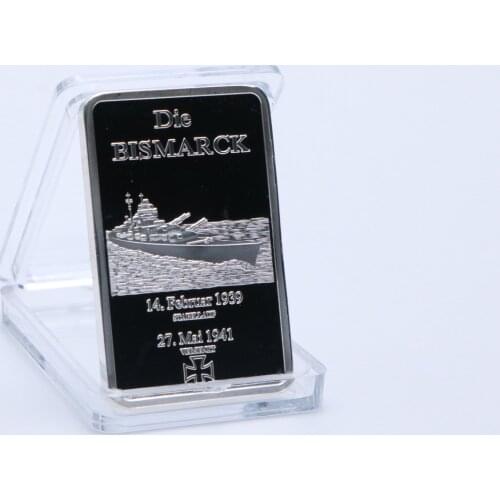 German Battleship Silver Bar iron Cross Commemorative Silver Plated Bar Metal Souvenir Gifts