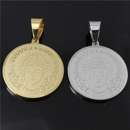 2015 Polishing Big Round Sakyamuni Pendant 316L Stainless Steel Fashion & Gold Buddha Pendant