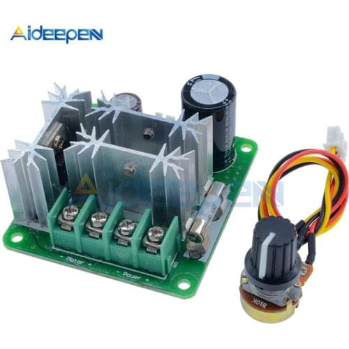 DC 6-90V 15A PWM Motor Speed Controller Switch 1000W 15KHz High Efficiency High Torque DC 12V 24V 36V 48V